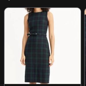 J. Crew black watch midi belt dress- size 8